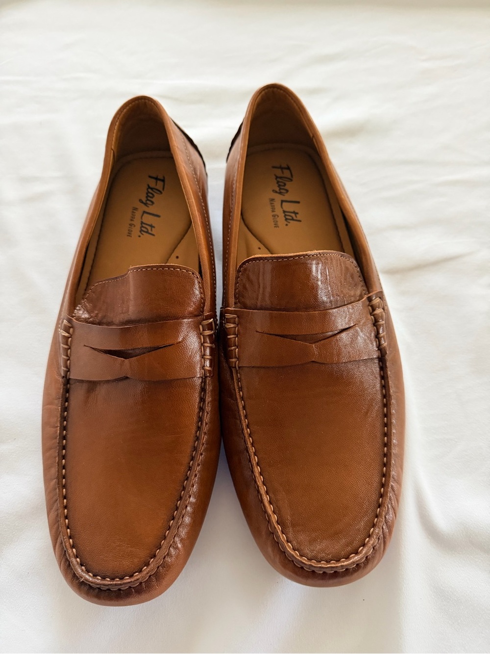 NEW Flag LTD. Men's Nappa Glove Leather Penny Loafers Tan Size 11